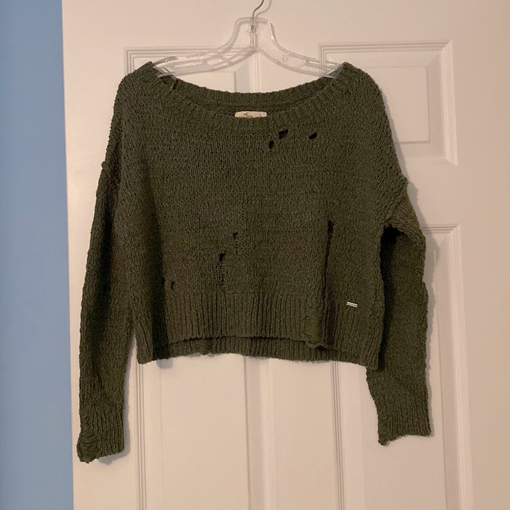 Hollister Cropped Sweater- Off Shoulder
